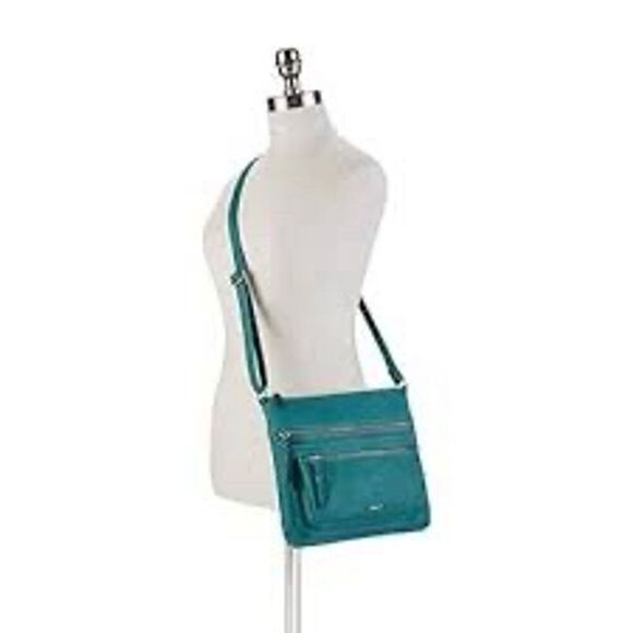 Relic Riley by Fossil Women's Turquoise Crossbody Bag Adjustable Strap Casual - Picture 2 of 15